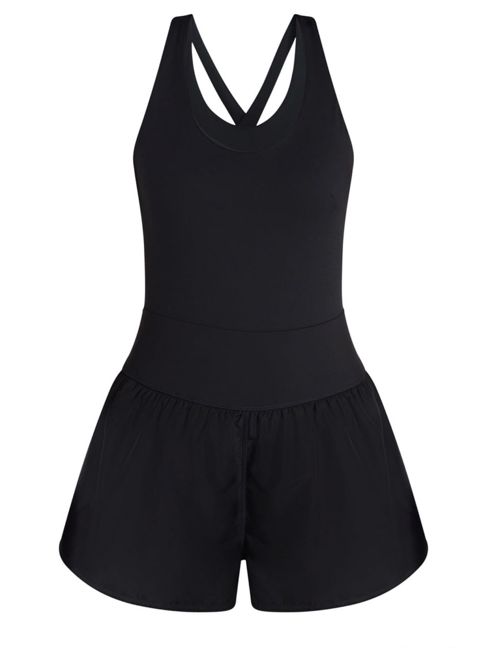 Avia Women XL 16-18 Black Athletic Romper Cross Back Running Tennis NWT